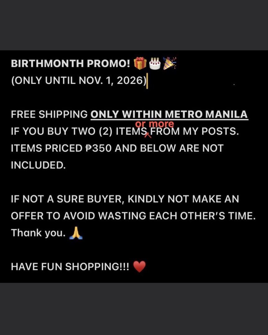 BIRTHMONTH PROMO (Category: Announcements) located in Manila. Submitted by x.xxxi (Listing ID 1470557662, Image 1). Description: .