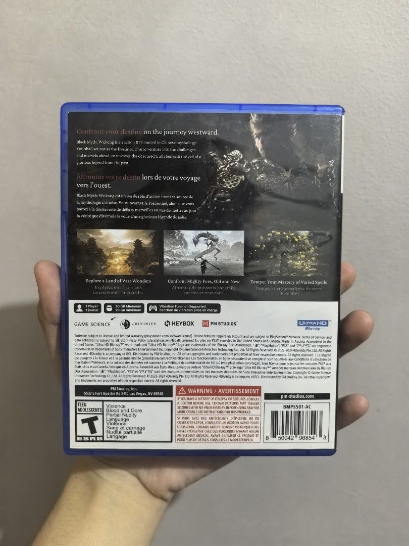 Black Myth Wukong PS5 Game Disc (Category: PlayStation) located in Manila. Submitted by narus (Listing ID 1470610523, Image 2). Description: Pwede swap sa: -blood of dawnwalker or -wolverine or -resident evil requiem Sa given location ko lang pwede mag meet up Maganda pa condition Pm for more details Shipping fee to be shouldered by the buyer via lalamove Location:Tandang sora, culiat, Quezon city.