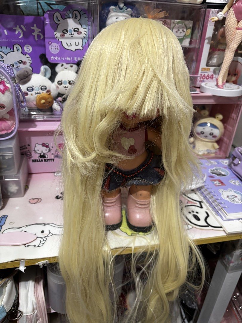 Blonde wig (Category: Hair Accessories) located in Manila. Submitted by nagusamero (Listing ID 1470688720, Image 1). Description: Na cut na noon ( bangs ) Mahaba Bawal sa maselan ‼️ No when worn pics Yan lang pics for now medyo manipis kayo nlng bahala mag style / wig fix .