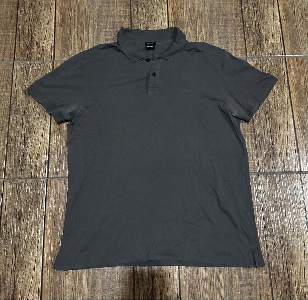BOSS GREY POLOSHIRT (Category: Shirts) located in Manila. Submitted by urban.vintage (Listing ID 1470596277, Image 1). Description: ISSUE: SEE THE PICS FOR ISSUE (NEED WASH) MOP :GCASH (NO COD) SHIP VIA: LALAMOVE & J&T LOCATION: PASIG CITY LENGTH: 31 WIDTH :25.