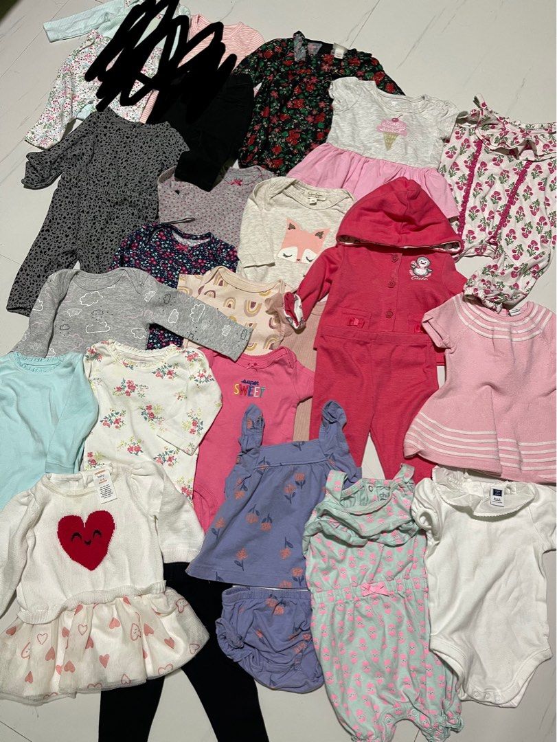 Branded Babygirl Bundle Clothes (Category: Babies & Kids Fashion) located in Manila. Submitted by sweetfourshop (Listing ID 1470729775, Image 1). Description: Bundle babygirl clothes from US 🇺🇸 19pcs terno count as 1. All in good condition brandnew to likenew 😍.