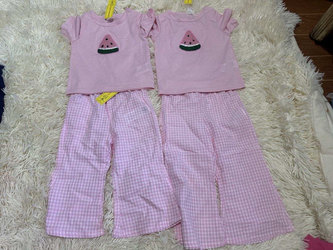 BRANDNEW TAKE ALL 1600 (Category: Babies & Kids Fashion) located in Caloocan City. Submitted by aizabalan52674 (Listing ID 1470599492, Image 3). Description: - Bundle of baby girl clothing (mixed sizes) - Includes 2 pink dresses with flower appliqués, 1 floral tutu dress, and 1 orange polka dot dress with turkey motif - Sleepwear includes 1 bear print pyjama set and 2 watermelon pyjama sets - 5 rompers in mustard yellow and navy blue - Great mix 