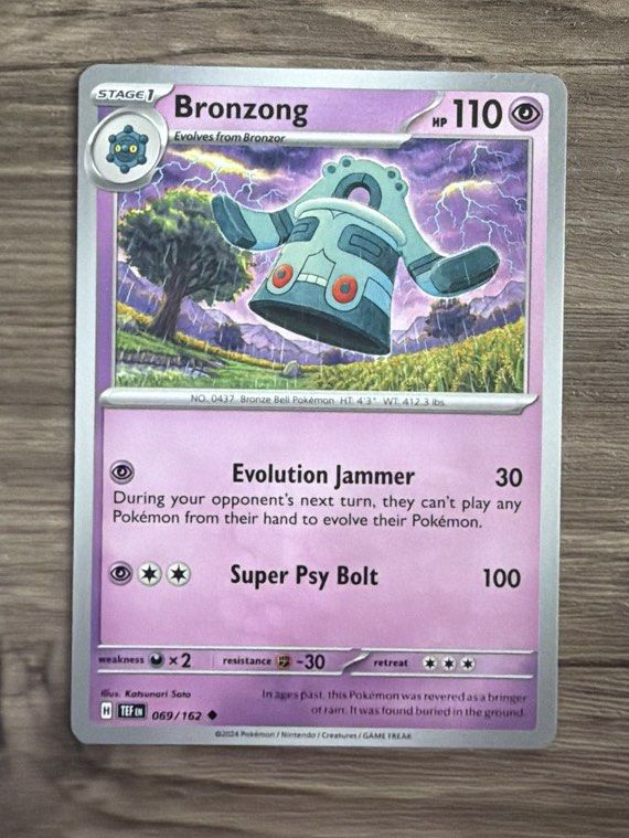 Bronzong Pokemon Temporal Forces Normal Card (Category: Raw Singles) located in Quezon City. Submitted by bananak1tchen (Listing ID 1470598374, Image 1). Description: RFS: Decluttering MOP: Bank Transfer MOD: J&T / SDD.