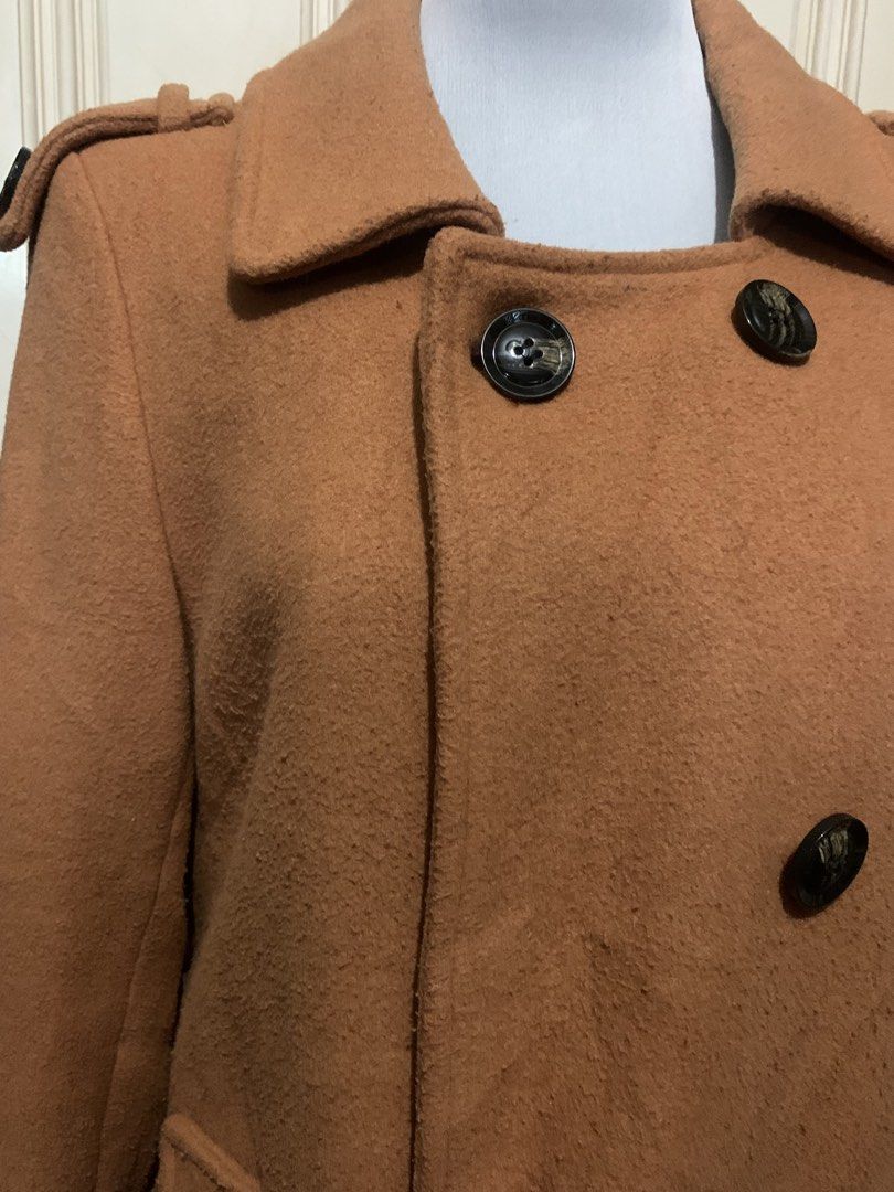 Brown double breasted trench coat winter jacket (Category: Coats, Jackets and Outerwear) located in Quezon City. Submitted by clothingline4sale (Listing ID 1470611907, Image 3). Description: Orangy Brown Wool Winter Coat Very good condition/ like new Has lining / best for cold weather Size: medium- large Bust: up to 44” ; Length: 32” ; Arms Circumference: 18-19” Shoulder to shoulder: 17” Very nice in actual .