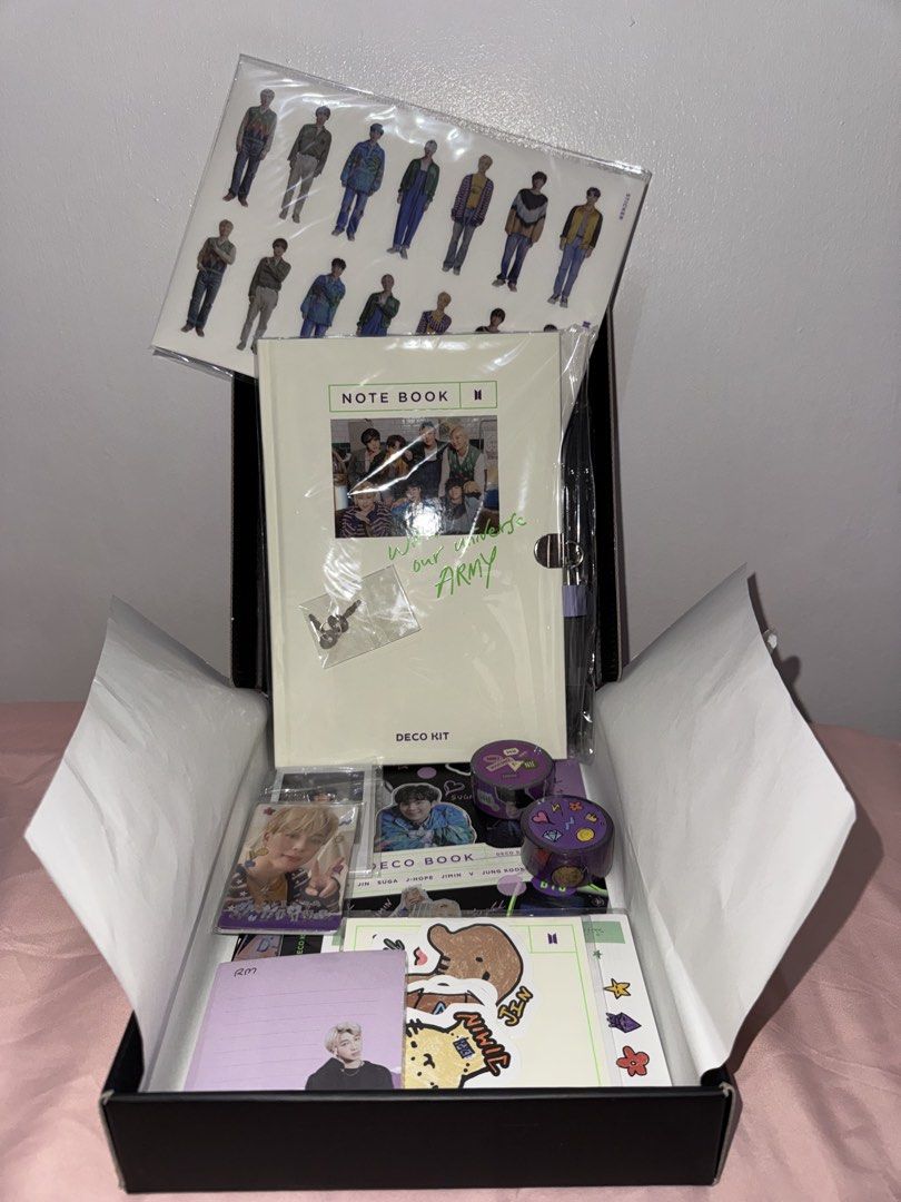 BTS DECO KIT (Category: K-Wave Merchandise) located in Manila. Submitted by babybear8 (Listing ID 1470676085, Image 2). Description: Official BTS Deco Kit — ₱1,000–₱1,500 Official BTS decorating merch from the 2022 collection, perfect for decorating your journal, photocards, and other ARMY collections..