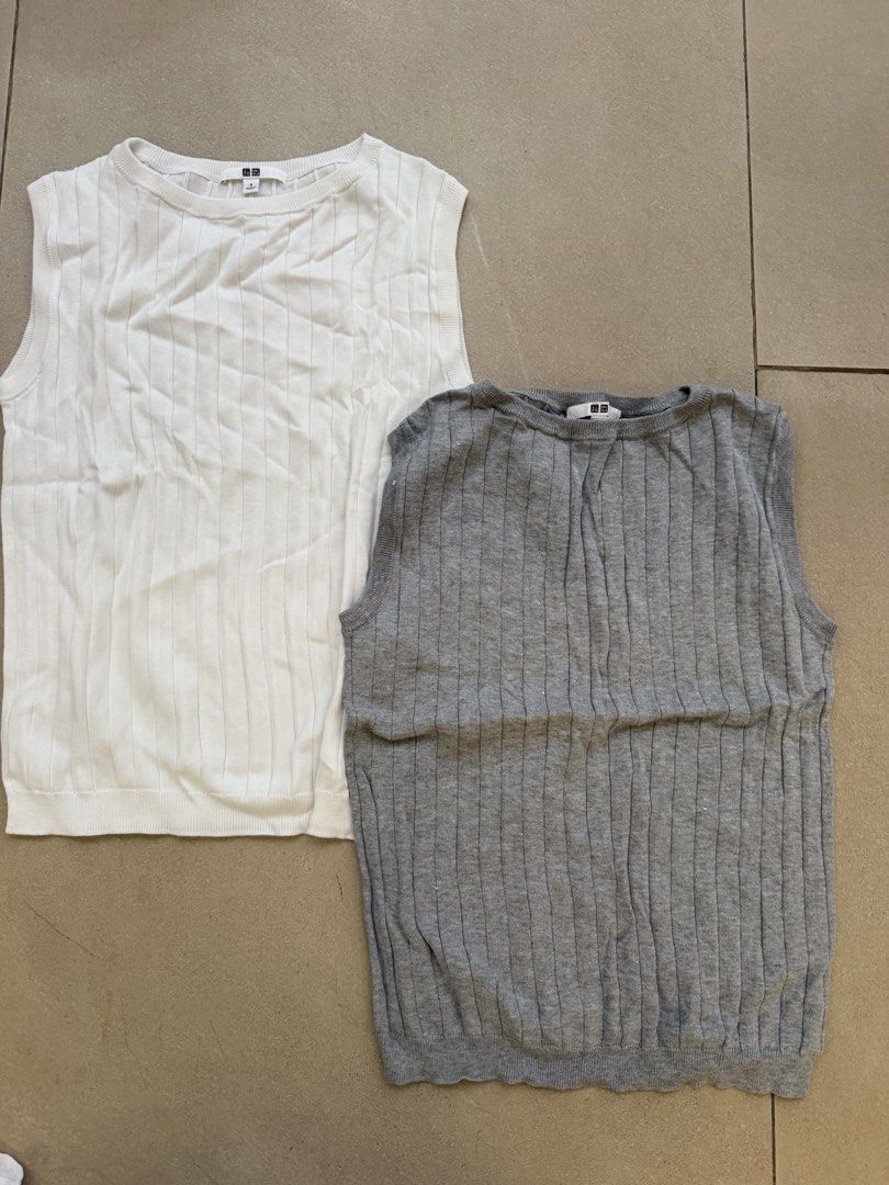 *bundle* uniqlo knitted sleeveless blouse small (Category: Blouses) located in Quezon City. Submitted by closet.cha (Listing ID 1470580587, Image 2). Description: *PLEASE READ DESCRIPTION, DO NOT MAKE AN OFFER IF YOU ARE NOT SURE* Size: s Sold as bundle Good condition No return no exchange No haggle and low baller offers. No other photos or when worn for flat lays. No Meet-Ups No Cash on Delivery No Pera Padala at the moment. 🖊Please pay on time