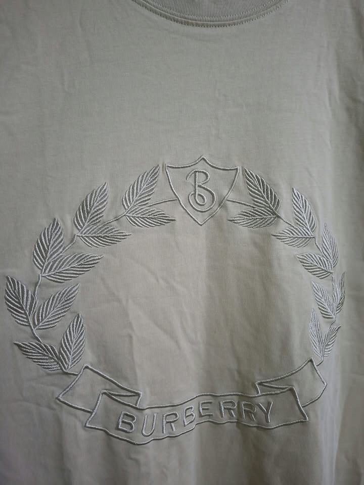 BURBERRY FULLY EMBROID LOGO SHIRT (Category: Shirts) located in Bulacan. Submitted by bleue.finds (Listing ID 1470660507, Image 3). Description: BURBERRY FULLY EMBROID LOGO SHIRT 22.5 - width 29 - length as new no issue good condition .