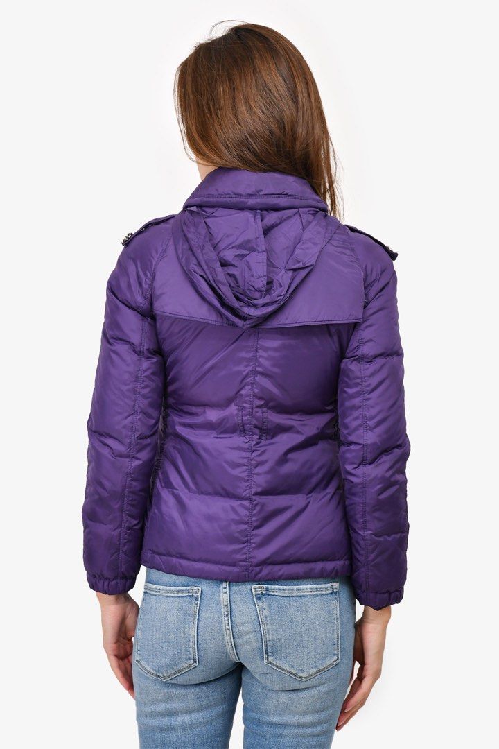 BURBERRY PURPLE NYLON DOWN PUFFER JACKET WITH HOOD (Category: Luxury Apparel) located in Bocaue. Submitted by mosthighcollective (Listing ID 1470711925, Image 3). Description: BURBERRY PURPLE NYLON DOWN PUFFER JACKET WITH HOOD Size: L on tag Dimes: 20 width 24 length Excellent condition No issue 3,500 only Dm me to purchase 📥.