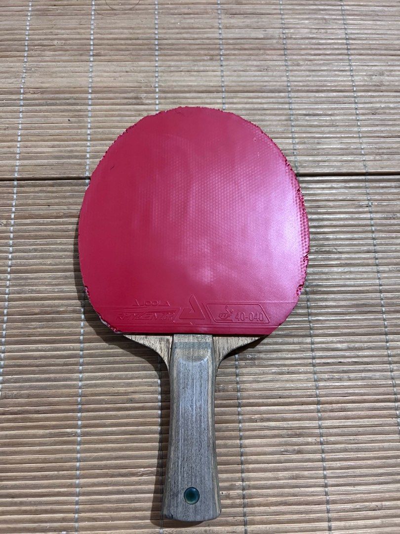 Butterfly Viscaria FL Table Tennis Bat (Category: Racket and Ball Sports) located in Manila. Submitted by leiluvsu (Listing ID 1470623165, Image 2). Description: dm for more info! - Blade: Butterfly Viscaria (FL / Flared handle) - Red Rubber: Joola Rhyzen GR - Black Rubber: Butterfly Dignics 09C - Condition: used but not abused. signs of use from regular play, high-performance setup ready for matches mop : gcash / bpi mod : jnt / lbc .