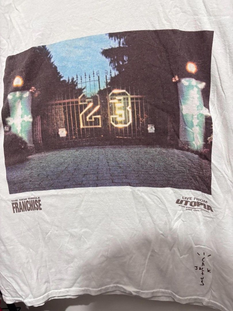 Cactus Jack Travis Scott Shirt (Category: Tshirts & Polo Shirts ) located in Bauan. Submitted by onetwothrift2 (Listing ID 1470654103, Image 3). Description: Cactus Jack Travis Scott Shirt Size: Large Fittings Dimes: L29 W22 Color rate: 9/10 Excellent condition No Issue.