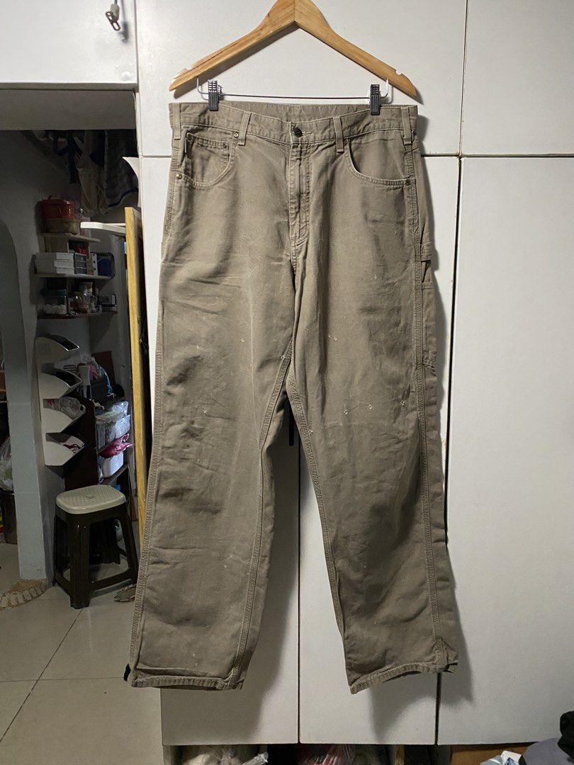 CARHARTT CARPENTER B159 MUS (Category: Jeans) located in Manila. Submitted by thrifted_g00ds2k25 (Listing ID 1470687742, Image 3). Description: 36x44.5x9 WORKWEAR BUT STILL CRISPY CONDITION 8.5/10 COLOR RATE DISTRESS/PAINT STAIN ISSUE NORMAL IN WORK WEARS.