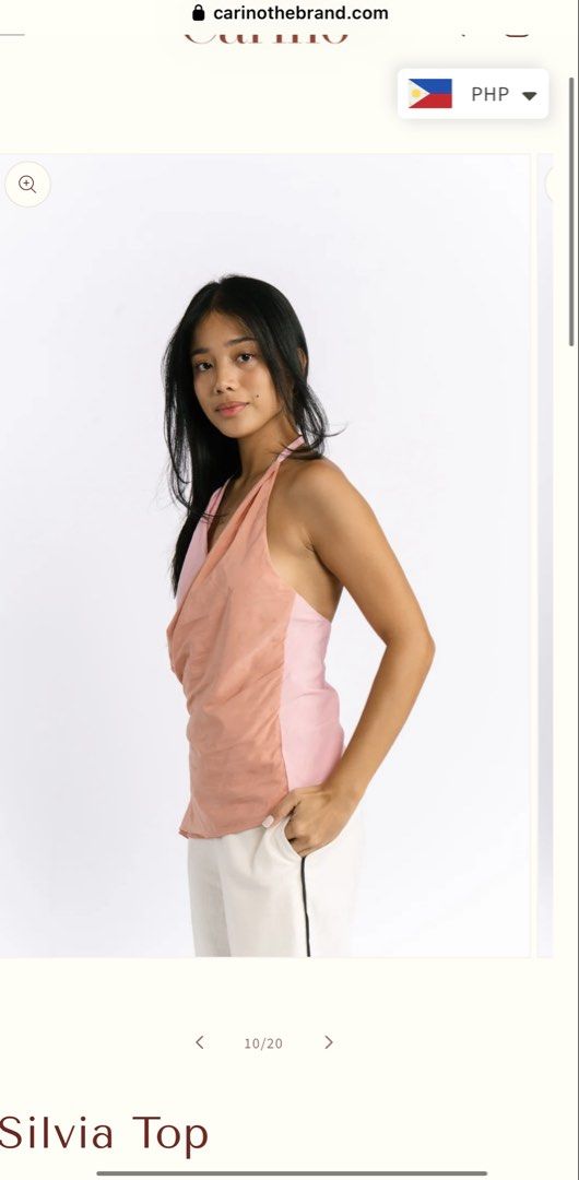 Cariño Silvia Top in Blush/Peach (Category: Sleeveless) located in Cainta. Submitted by marielleanne.valle (Listing ID 1470671729, Image 2). Description: Size XS Worn once Check 4th pic for actual when worn.