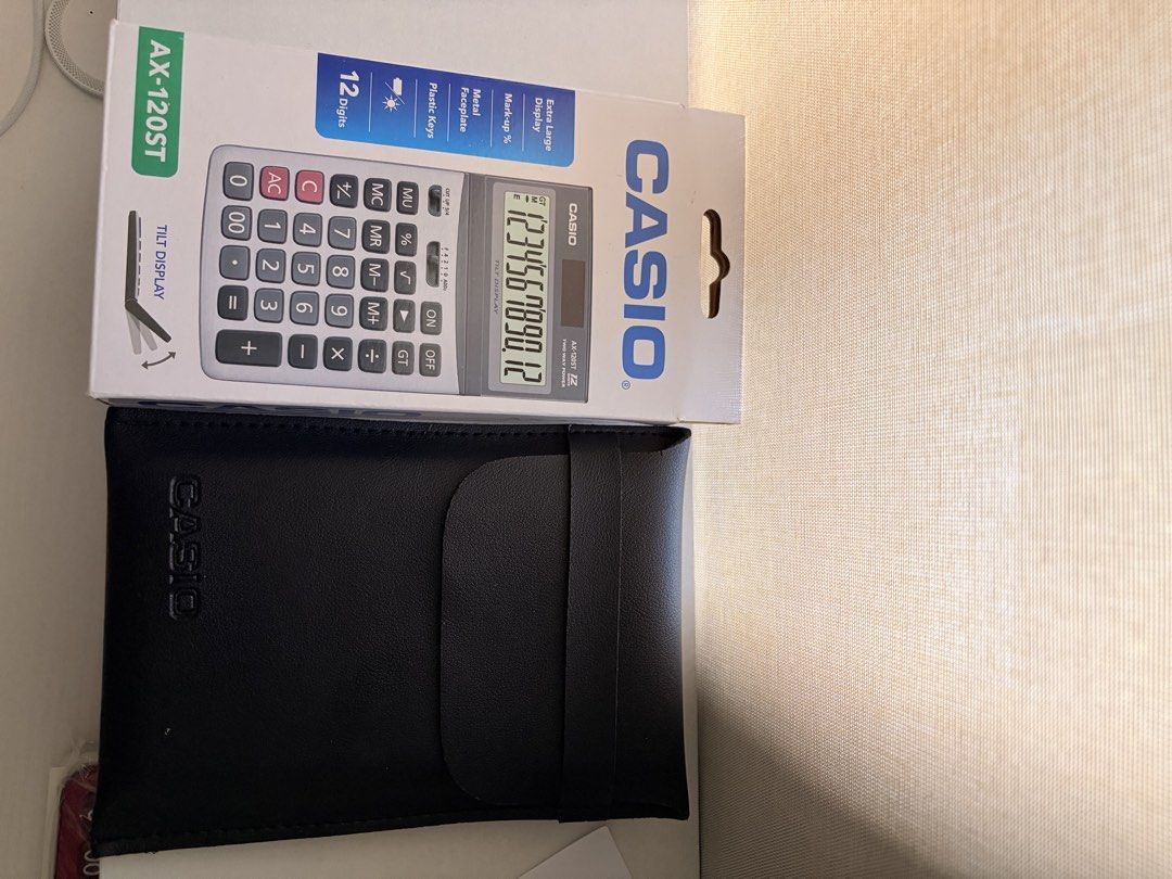 Casio AX-120ST 12-Digit Calculator with Box and Case (Category: Office & Business Technology) located in Manila. Submitted by mjnlla (Listing ID 1470565839, Image 2). Description: Complete inclusion Last price posted Can do meet up around UST or SM Manila Shipping to be paid by buyer .