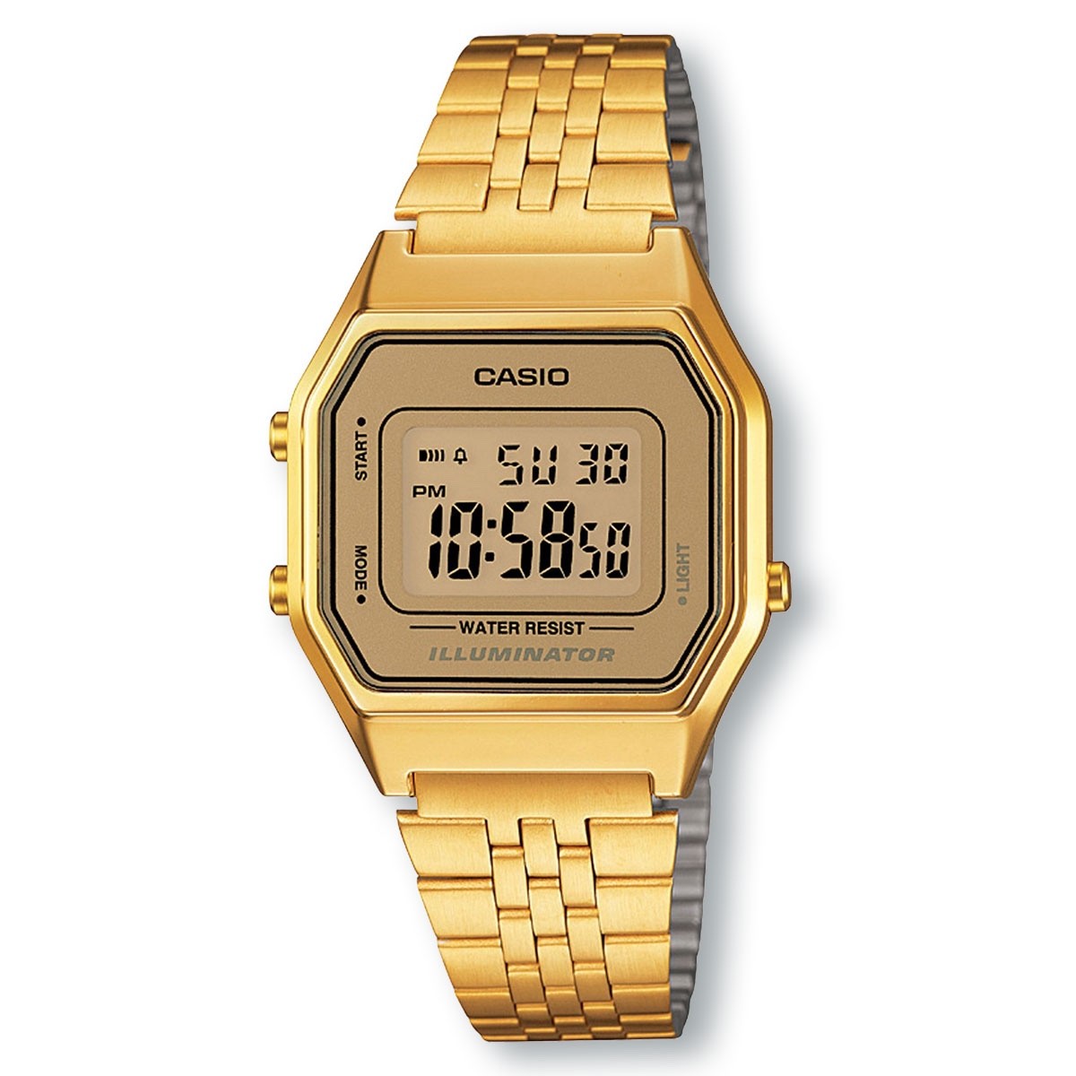 CASIO Vintage LA680WGA-9D Illuminator Digital Watch, Gold, Men's ...