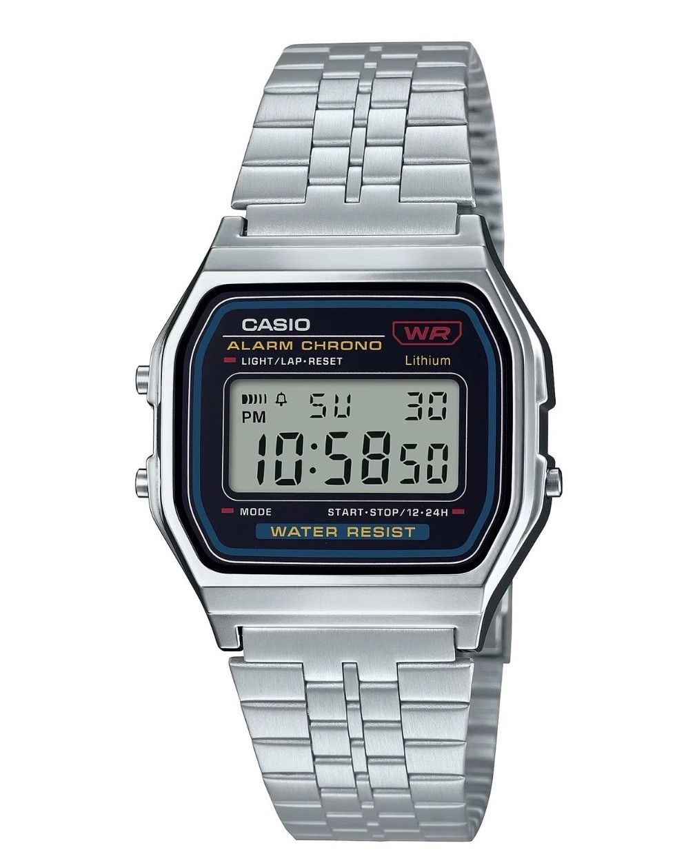 Casio Vintage Stainless Steel Digital Watch - A-159WA-N1DF, Men's ...