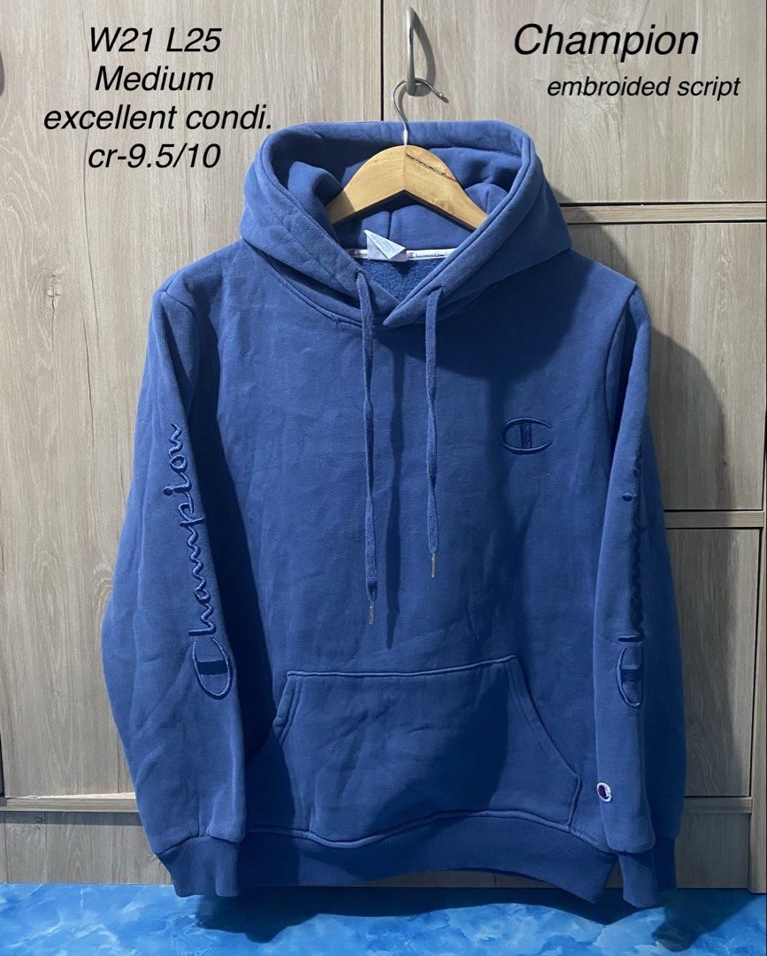 Champion Hoodie jacket (Category: Hoodies) located in Binan City. Submitted by rnj_affordable (Listing ID 1470729443, Image 1). Description: no issue embroided script.