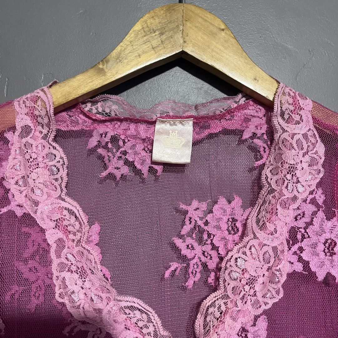Channel Two Pink lace mesh cardigan (Category: Others Tops) located in Calauan. Submitted by randomthrift.womens (Listing ID 1470624488, Image 2). Description: .