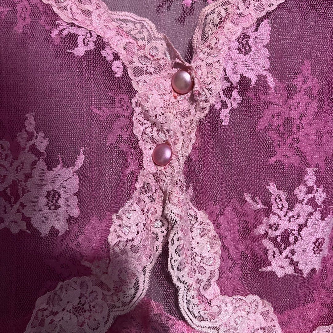 Channel Two Pink lace mesh cardigan (Category: Others Tops) located in Calauan. Submitted by randomthrift.womens (Listing ID 1470624488, Image 3). Description: .