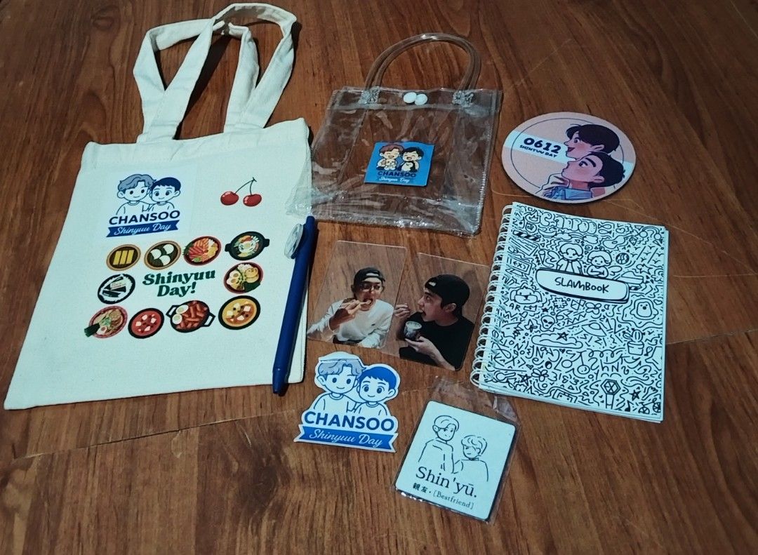ChanSoo (Chanyeol/Kyungsoo) Set (Category: K-Wave Merchandise) located in San Pedro. Submitted by ajisai26 (Listing ID 1470727666, Image 1). Description: Chansoo Set Inclusions: - 1 Cloth Tote Bag - 1 Plastic Bag - 1 Coaster - 1 Pen - 2 Transparent Photocards - 1 Sticker - 1 Magnet - 1 Notebook.