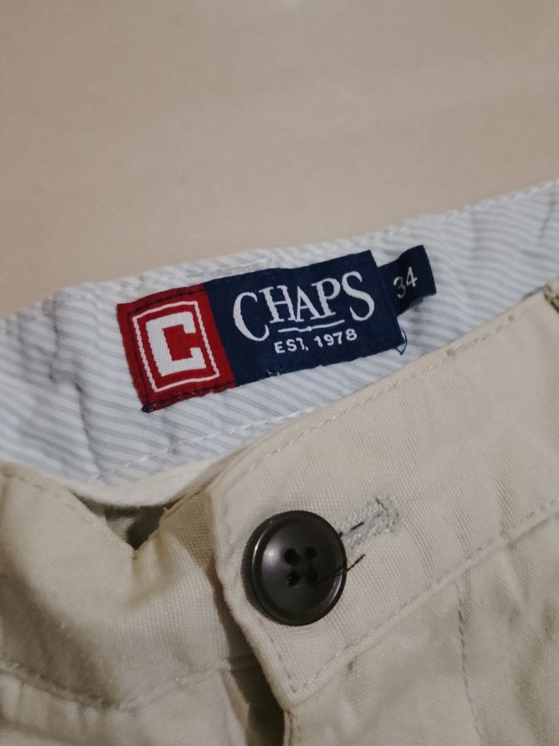CHAPS JORTS (Category: Shorts) located in Cavite. Submitted by jftxthrift (Listing ID 1470582321, Image 3). Description: sz 34 ‎length 22.5 ‎thigh 13.5 ‎l.o 12 issue madaming stain.