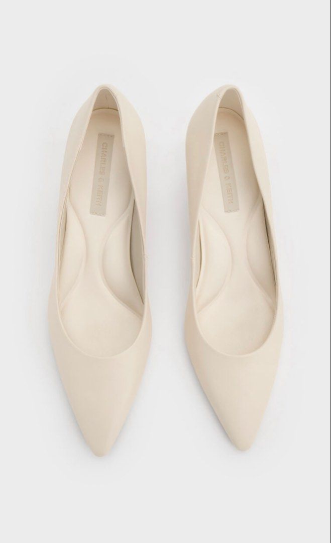 Charles & Keith Stiletto Pumps in Chalk (Category: Heels) located in Makati City. Submitted by aedawn (Listing ID 1470570110, Image 2). Description: Rfs: decluttering!! well used with box .
