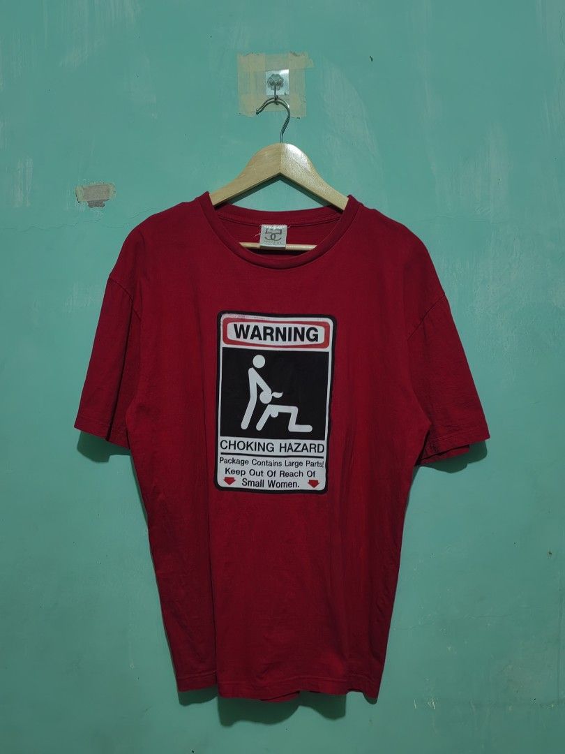 Choking Hazard Sex tee (Category: Tshirts & Polo Shirts ) located in Samal. Submitted by rj_thrift (Listing ID 1470656003, Image 1). Description: Size 22x28 No issue minimal hairline on warning sign Excellent condi.