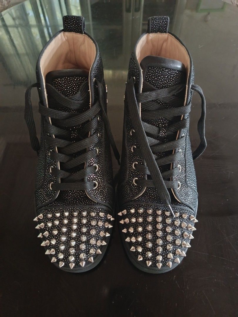 Christian Louboutin spike, glitter, black (Category: Casual Shoes) located in Manila. Submitted by youngbird-4c28 (Listing ID 1470614848, Image 1). Description: .