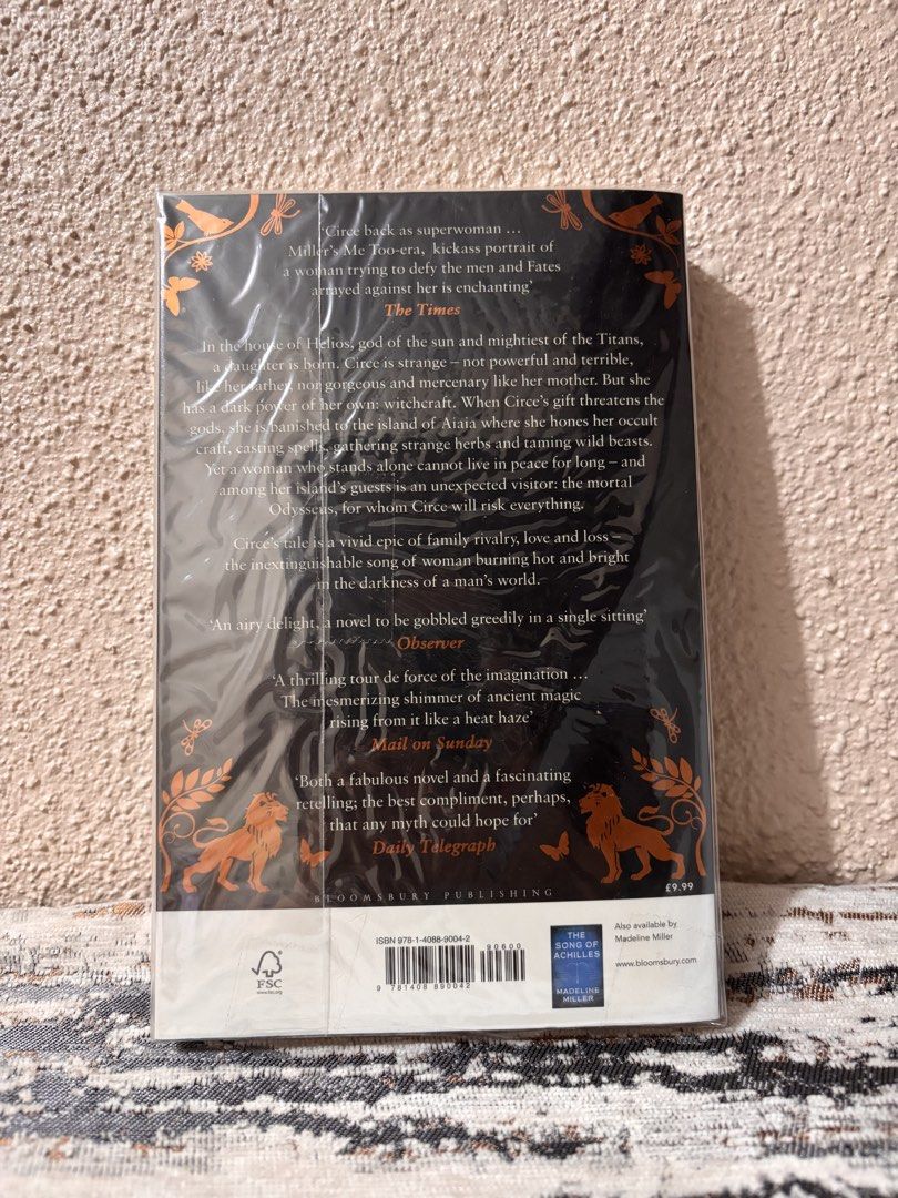 Circe by Madeline Miller Bloomsbury Edition (Category: Storybooks) located in Caloocan City. Submitted by boldstorm-6421 (Listing ID 1470733765, Image 2). Description: - Title: Circe by Madeline Miller - Publisher: Bloomsbury - Format: Paperback with gorgeous copper foil cover design - Condition: With foxing - Genre: Greek mythology and fantasy fiction - Perfect for collectors and mythology fans alike!.