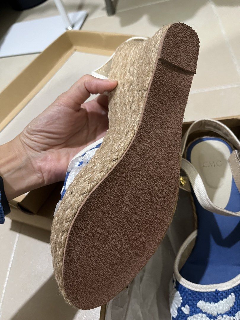 CMG Embroidered Espadrille Wedge (Category: Wedges) located in Paranaque City. Submitted by lil.ac (Listing ID 1470673930, Image 3). Description: Used once indoors. Eur 39 true to size Have another color in pink, posted. Buy both for 1500.