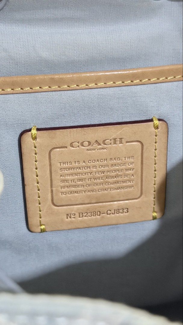 Coach Riya 21 Backpack in Washed Denim (Category: Luxury Bags & Wallets) located in Manila. Submitted by hautology (Listing ID 1470646085, Image 3). Description: Coach Riya 21 / Mini in Washed Denim - Comes with the dust bag and receipts (lost leather tag) - barely used and in good condition - Slight yellowing in the sides and edges - No tears Negotiable .