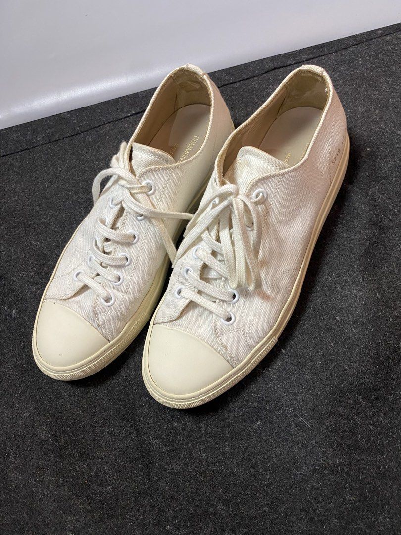 Common Projects Canvas Shoes (Category: Sneakers) located in Quezon City. Submitted by loloyz123 (Listing ID 1470684378, Image 1). Description: Common Projects Canvas Shoes Condition: Very good/ Heel drag Color rate: 9.5/10 Color: Canvas White Size: 42 insole: 29cm .