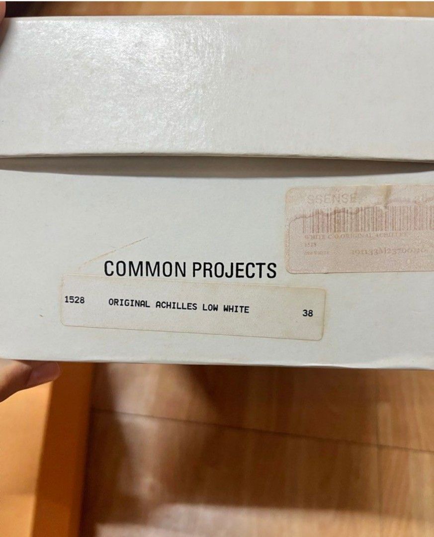 Common Projects Original Achilles Low White Size 38 Unisex (Category: Sneakers) located in Santa Rosa. Submitted by chindeclutters (Listing ID 1470565598, Image 3). Description: - Authentic Common Projects white leather sneakers - Model: 1528 38 0506 - Made in Italy - Comes with original dust bag - used once lang, then kept RFS: lady-owned ito pero maluwag by 1 inch), will get a smaller one once ma sold RFS: decluttering Note: No return, no excha