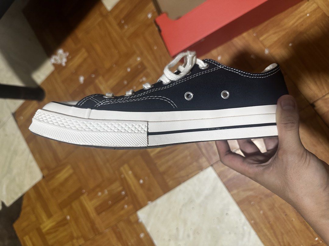 Converse Chuck 70 Low Top Black Canvas (Category: Sneakers) located in Manila. Submitted by Authentic_Seller (Listing ID 1470644972, Image 2). Description: Chuck 70s orig Size 8 Rfs: hindi bagay saken 2k only Isang beses lang sinuot Srp 4500.