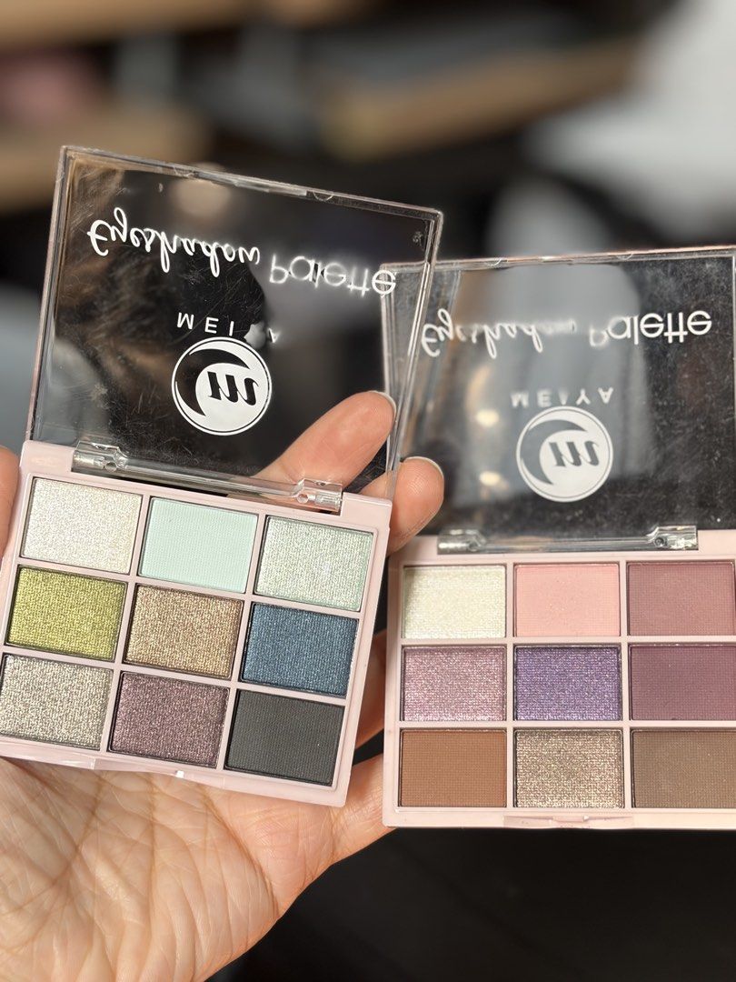 cool tone eyeshadow & lip tint makeup set (Category: Makeup) located in Manila. Submitted by bbygirly (Listing ID 1470614617, Image 1). Description: 🩶 Meiya eyeshadow mettalic powder palette (blues green & purple pink shades) - purchased nov 2025 - used the white glitter pan lang 🖤 Ineyoo lip velvet waterproof tint shade 02 & 09 (dark purple black & dark red) - purchased nov 2025 - used twice lang both barely used. please manage your expectatio