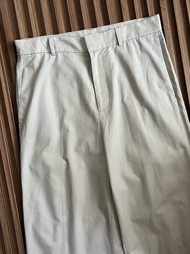COS - “ FLATFRONT “ WIDELEG PANTS (Category: Trousers) located in Bacolod City. Submitted by timelessbyjosh (Listing ID 1470595883, Image 3). Description: BEST FOR CASUAL & FORMAL OUTFITS SIZE : 36 ACTUAL COLOR : OFF WHITE COLOR RATE : 10 OUT OF 10 CONDITION : NEAR NEW MATERIAL : 100 % COTTON MADE IN : CHINA FLAWS : NONE DIMENSIONS WAIST - 31 LENGTH - 35 THIGH - 12 LEG OPENING - 10 MEASUREMENT TAKEN WHILE LAYING FLAT. PLEASE COMPARE THE MEASUREME