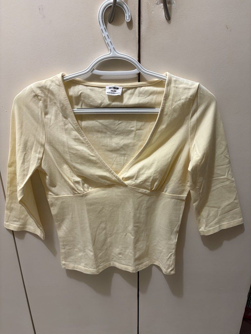 Cotton on 3/4 sleeves yellow (Category: Longsleeves) located in Quezon City. Submitted by herprelovedd (Listing ID 1470568035, Image 2). Description: Want to change to small .