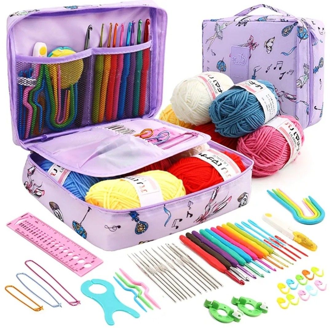 Crochet Set for Beginners (Category: Other Stationery & Craft) located in Quezon City. Submitted by odiecs (Listing ID 1470653720, Image 2). Description: Crochet set with bag designed for beginners Other bag colors available Loc: QC.