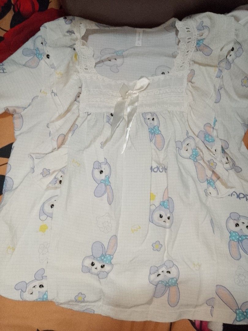 Cute Bunny Pattern Sleepwear Nightgown Size L (Category: Undergarments & Loungewear) located in Manila. Submitted by sevianna (Listing ID 1470652134, Image 1). Description: medium - large preloved.