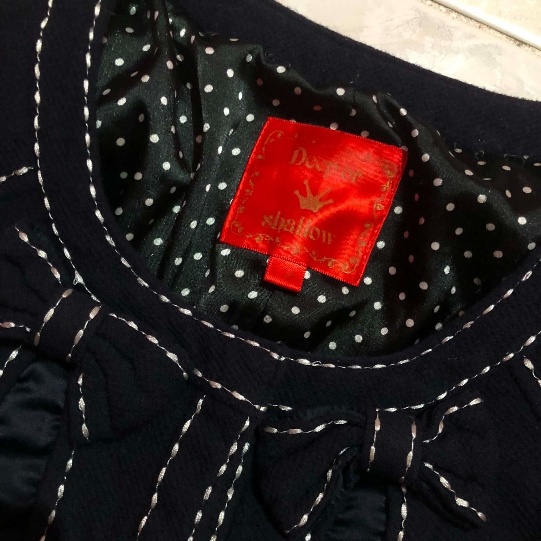 Deep or Shallow Black Knit Bow Cardigan / Blazer (Category: Coats, Jackets and Outerwear) located in Caloocan City. Submitted by warmfalcon.74f8b8 (Listing ID 1470685084, Image 3). Description: ✨ Condition: Excellent used condition (like new / lightly worn) 🌸 Style: Coquette / Vintage Romantic / Classic Elegant.