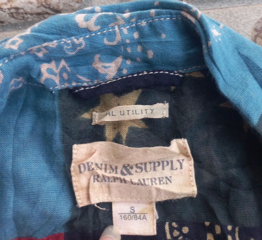 Denim & Supply Ralph Lauren Patchwork Flag Shirt Small (Category: Tshirts & Polo Shirts ) located in Davao. Submitted by bloodyriz (Listing ID 1470640330, Image 3). Description: - Brand: Denim & Supply Ralph Lauren - Style: Patchwork button-down shirt (American flag, paisley, and bandana mixed prints) - Size: S (160/84A) - Details: Long sleeves, button cuffs, and two front chest pockets - Condition/Vibe: Classic Americana vintage style, perfect s