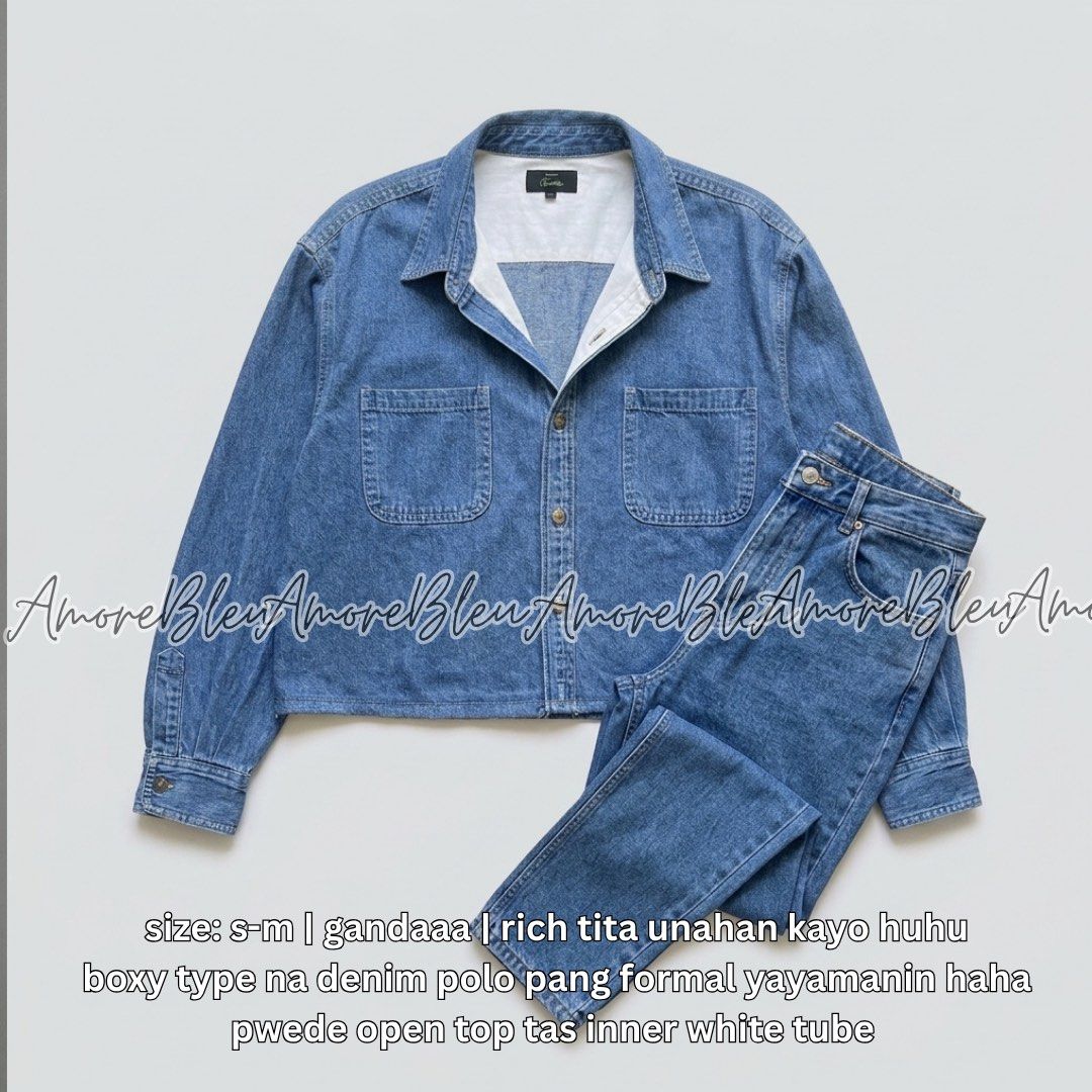 DENIM BOXY POLO TOP (Category: Blouses) located in Malasiqui. Submitted by amorexbleu (Listing ID 1470580621, Image 1). Description: loc: malasiqui pangasinan jnt ship only | no cod.