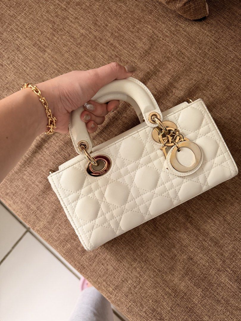 Dior Lady D-joy in Small (Category: Luxury Bags & Wallets) located in Cebu City. Submitted by elianesuey (Listing ID 1470611387, Image 1). Description: • With box, card, dust bag, booklet, entrupy • Missing long strap 😭.