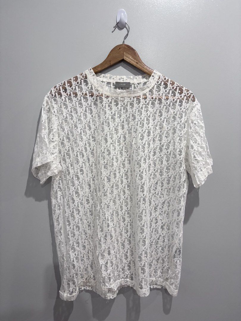 Dior White Oblique Viscose Transparent Shirt (Category: Luxury Apparel) located in Dumaguete. Submitted by dgte.grails (Listing ID 1470656582, Image 1). Description: Dior White Oblique Viscose Transparent Shirt 22 width 28 length Excellent condition See last picture for the flaws 1500+sf pm.