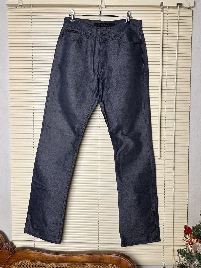 DKNY Jeans Dark Grey Denim Pants (Category: Jeans) located in Santa Rosa. Submitted by shop818 (Listing ID 1470698087, Image 1). Description: - Brand: DKNY Jeans - Color: Dark grey - Fit: Clean straight leg cut - Details: Classic five-pocket design, button fly, leather logo patch with red barcode tag, branded interior waistband and coin pocket tag - Condition: Excellent everyday wear - DM for inquiries and fast shipping!.
