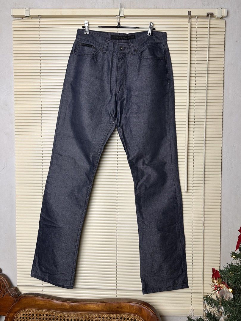 DKNY Jeans Dark Grey Denim Pants (Category: Jeans) located in Santa Rosa. Submitted by shop818 (Listing ID 1470698087, Image 2). Description: - Brand: DKNY Jeans - Color: Dark grey - Fit: Clean straight leg cut - Details: Classic five-pocket design, button fly, leather logo patch with red barcode tag, branded interior waistband and coin pocket tag - Condition: Excellent everyday wear - DM for inquiries and fast shipping!.
