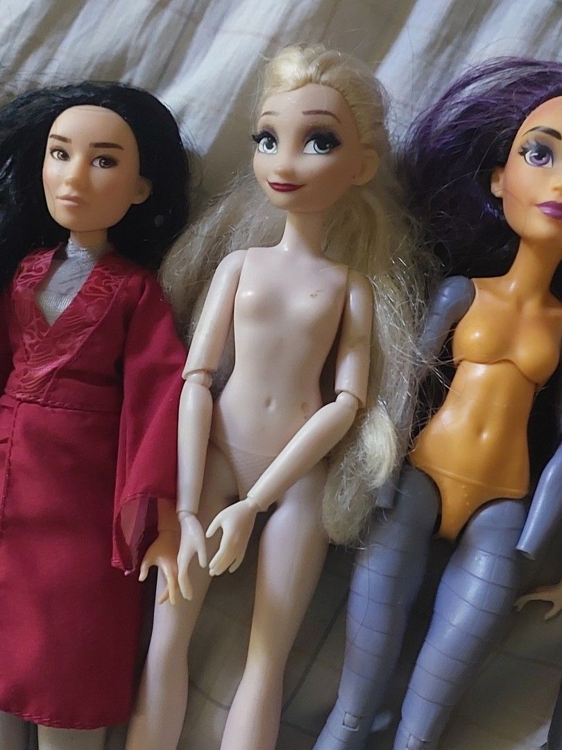 DOLLS TO DECLUTTER FS!! read descrip (Category: Figurines & Statues) located in Las Pinas. Submitted by g.bonx (Listing ID 1470577279, Image 3). Description: DOLLS TO DECLUTTER FS!! / PTPA thanks!! disney hasbro mulan: 400 flaws: missing accessories disney hasbro style series elsa nvde: 200 flaws: frizzy hair, has certain stains on the body, yellowing head black fire dc super hero girls nvde limbless: 300 flaws: no limbs, nvde vicky doll ( htf ):