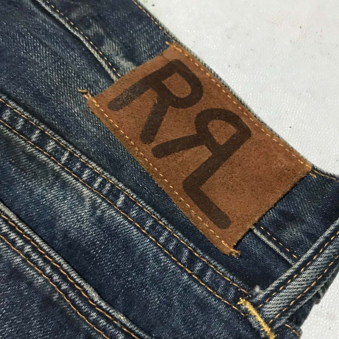 Double RL Low Straight Selvedge Denim (Category: Jeans) located in Aloran. Submitted by thrift_hunter73 (Listing ID 1470659869, Image 3). Description: .