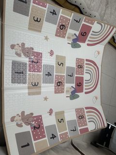 Double-sided foldable foam baby play mat with numbers and farm design ...
