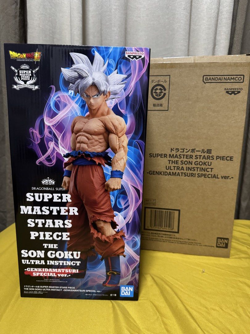 Dragon Ball Super Super Master Stars Piece Figures (Category: Figurines & Statues) located in Caloocan City. Submitted by bertcrz (Listing ID 1470735232, Image 2). Description: - Authentic Banpresto Dragon Ball Super figures imported directly from Japan - Rare collector set includes 3 iconic figures: * Super Master Stars Piece The Son Goku Ultra Instinct- MISB * Super Son Goku SSJ - MISB * The Vegeta Genkidamatsuri Special - MIB - Original brown 