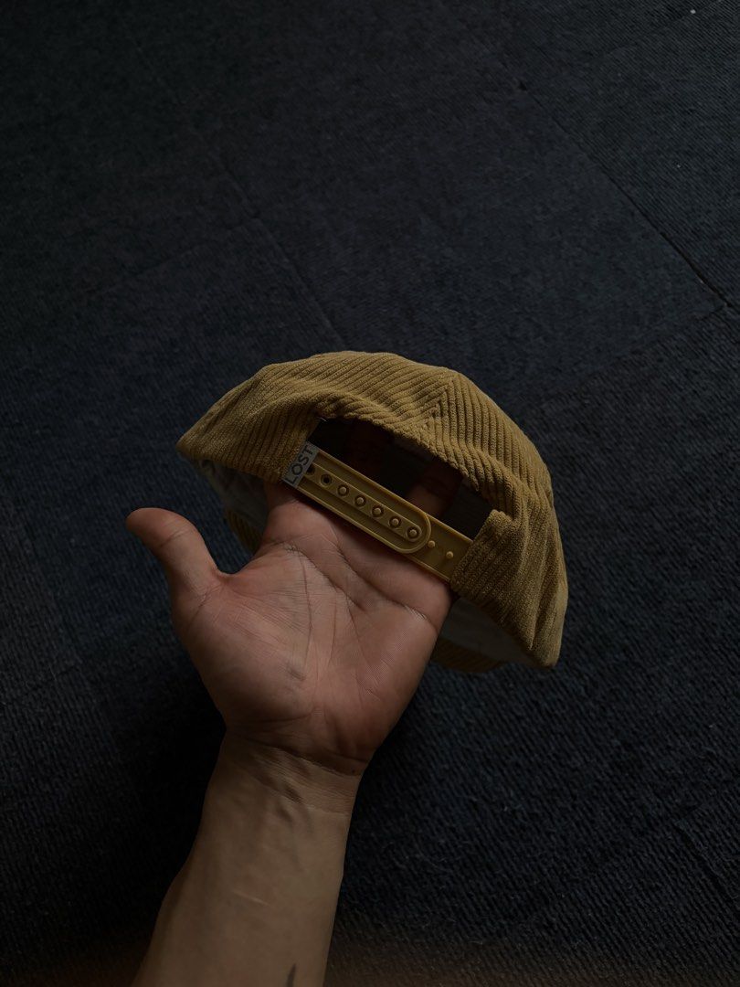 Drake Corduroy Snapback Cap Yellow (Category: Caps & Hats) located in Manila. Submitted by toys_hats005 (Listing ID 1470629481, Image 2). Description: - Item: Drake Yellow Corduroy Snapback Hat - Color/Design: Vibrant yellow corduroy with black embroidered logo on the front - Fit: Fully adjustable plastic snap closure at the back - Details: Structured crown, flat brim, and clean white interior sweatband - Condition: Solid, worn only a couple of t